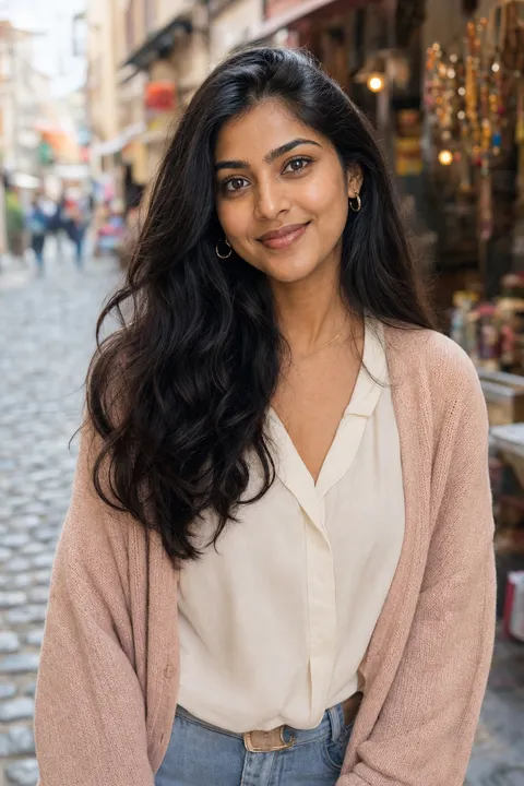 Isha, a makeup artist from India
