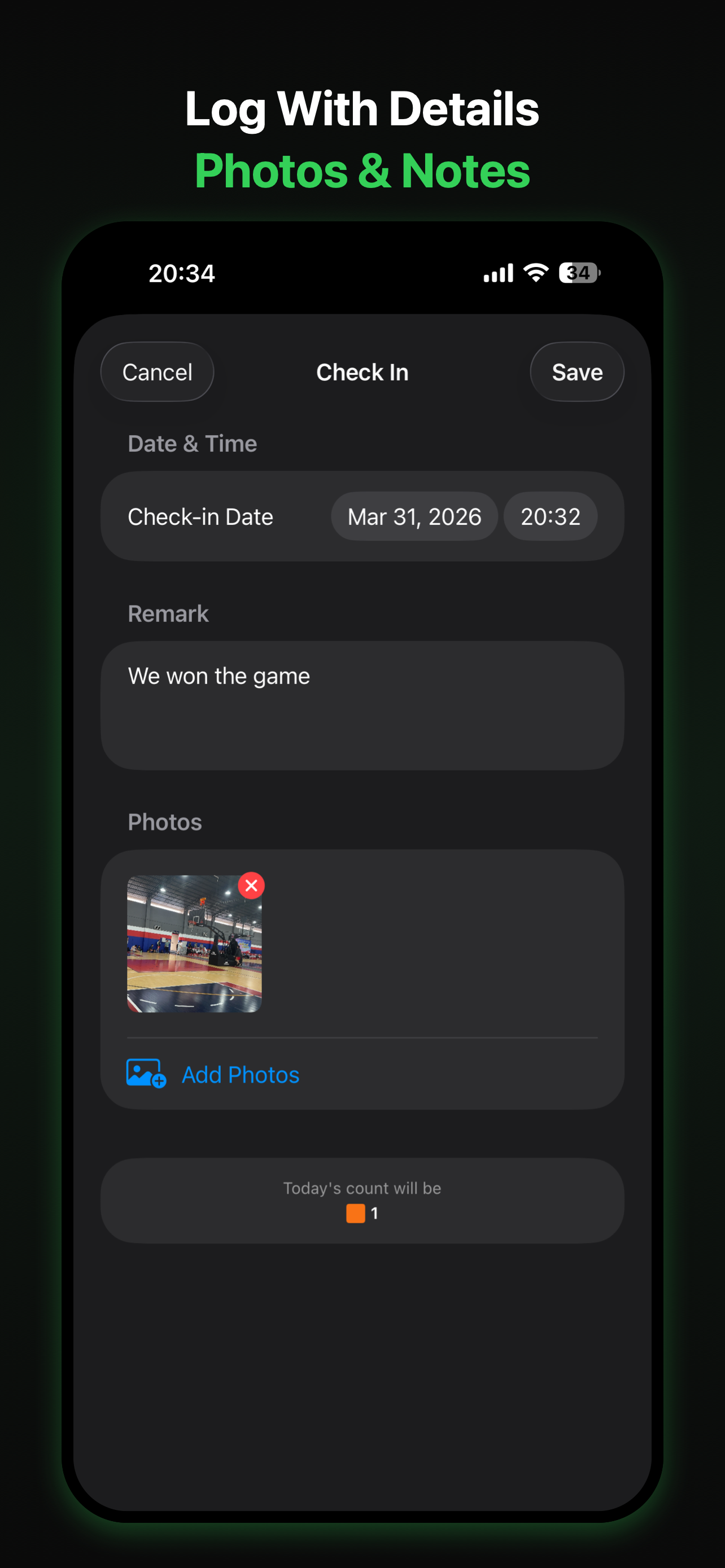 Check-In Form with Photos